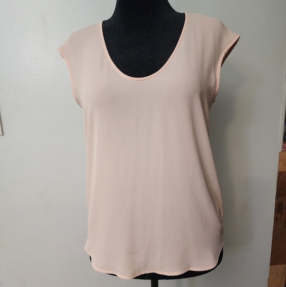 J. Crew Peach High Low Blouse Cap Sleeve Size 4 - Picture 1 of 9
